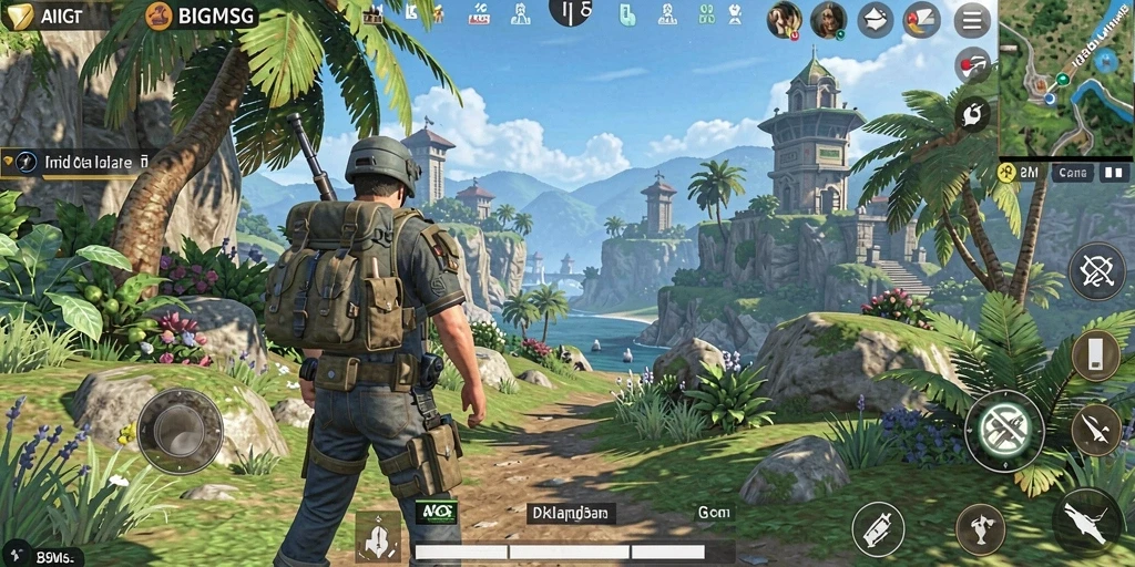 Screenshot gameplay BIGMSG menunjukkan aksi seru di dunia terbuka.