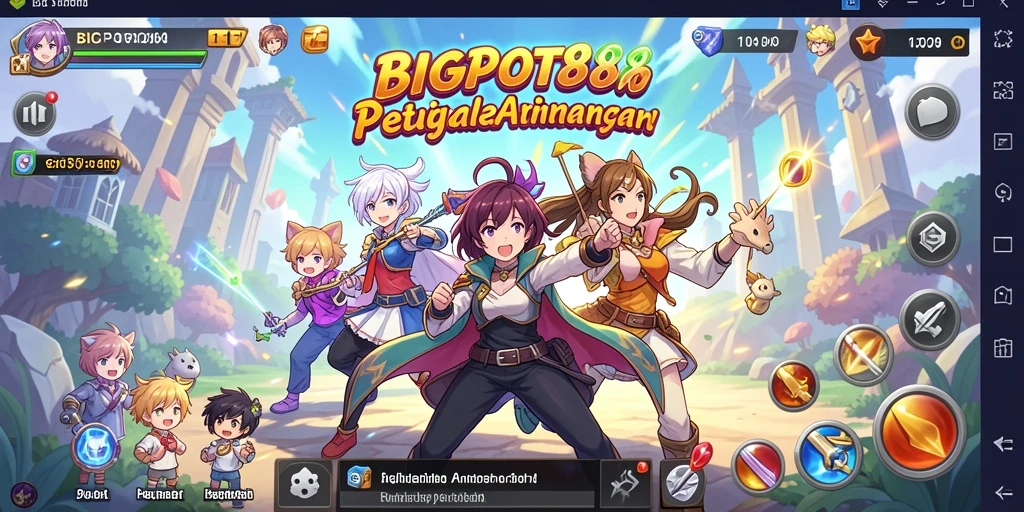 Tampilan gameplay seru di BIGPOT88 dengan karakter Anime yang unik.