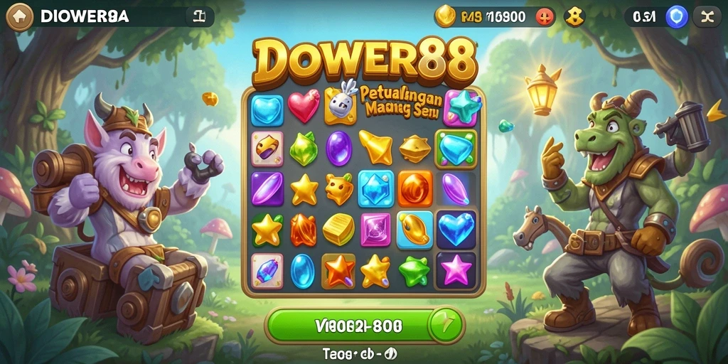 Tampilan gameplay DOWER88 yang seru dalam genre Match-3.