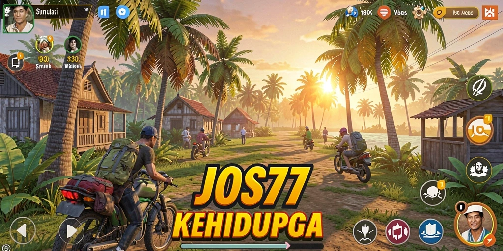 Screenshot JOS77 menampilkan karakter di dalam dunia virtual yang menarik.