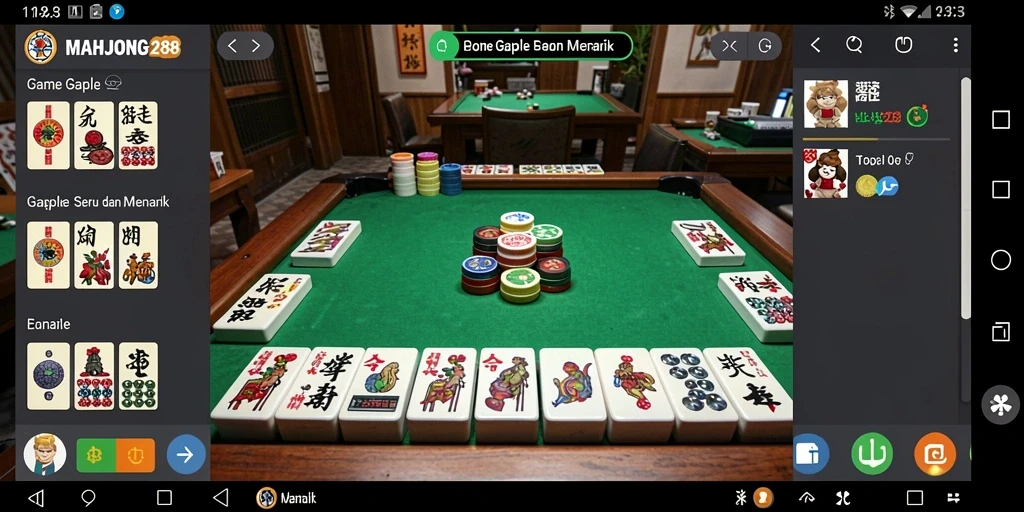 Tampilan gameplay seru di <strong>MAHJONG288</strong> menunjukkan keseruan bermain Gaple.