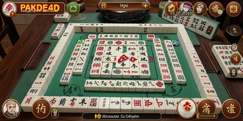 Screenshot permainan PAKDE4D dengan tampilan ubin Mahjong yang menarik.