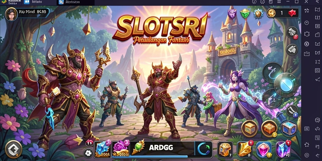 Tampilan gameplay dinamis SLOTSRI dengan pertarungan seru.