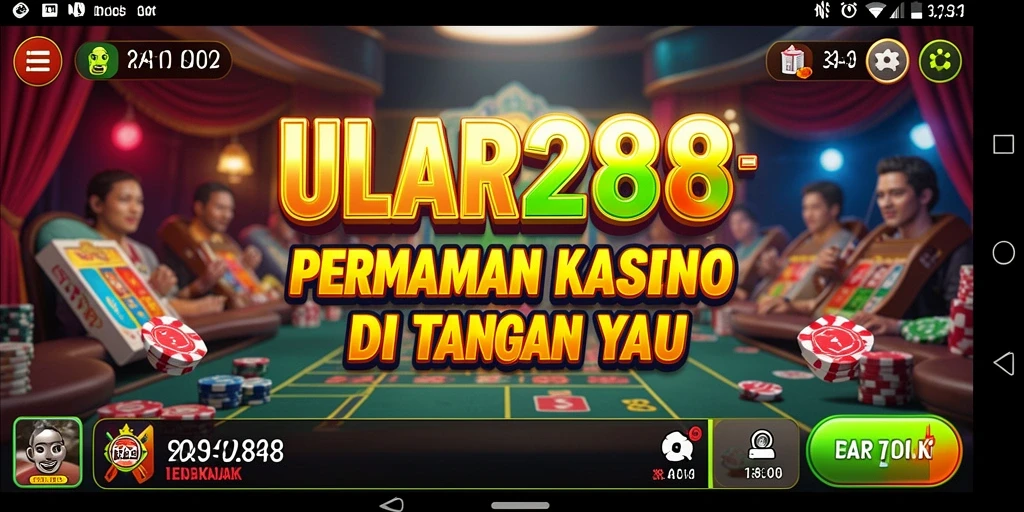 Tampilan menarik dari gameplay ULAR288 dengan suasana Kasino yang otentik.